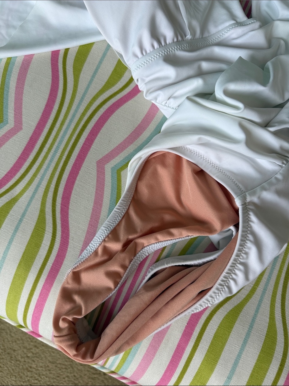 J Crew White Ruffle V Neck Swimsuit Size 4 - Picture 7 of 7